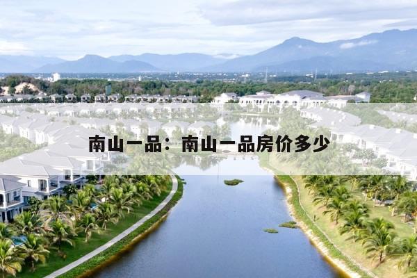 南山一品：南山一品房价多少